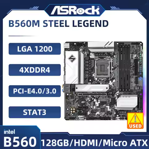 ASROCK B560M STEEL LEGEND intel B560 LGA 1200 128GB DDR4 M.2 compatible con i7-11700K i5-11400 i9-10
