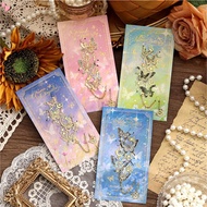 Butterfly Mental Bookmark with Chain, Golden Hollow Oil Painting Cute Book Marks for Reading Women B