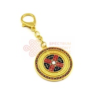 Number 9 Twirling Wealth Amulet Feng Shui Keychain - Windfall Luck, Period 9 Prosperity Luck Activat