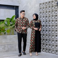 Premium !! Benang Raja Batik Couple Pria Wanita Kemeja Dan Gamis Motif