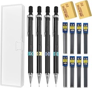 15 Piece Mechanical Pencil Set, 0.3/0.5/0.7/0.9 Mechanical Pencil Lead Pencils, Children's Pencil Me