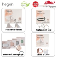 Hegen Accessories - Transparent Cover, Replacement Seal, Breast Milk Storage Lid, Collar & Transpare