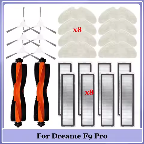 Fit For Dreame F9 Pro RLF22GA, D9 Max White Vacuum Relpacement Accessories Spare Parts Main Side Bru