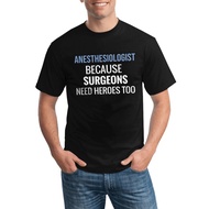 Anesthesiologist Anesthesiology Anesthesia 100% Cotton Breathable Plus Size Crew Neck T Shirt