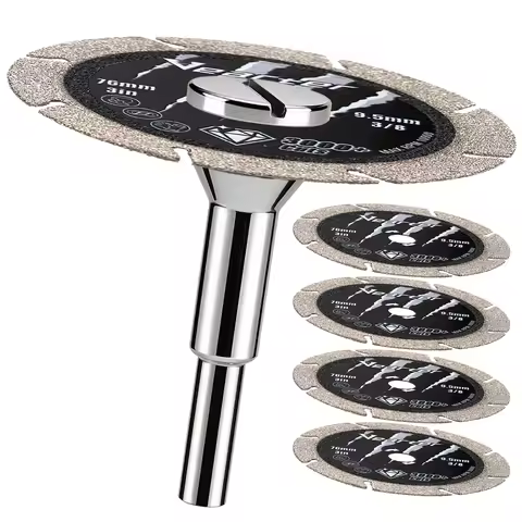 Vearter Diamond Cut Off Wheel 5PCS, 76mm Cutting Disc Set with 6.35mm Shank , Cutting Blades for Iro