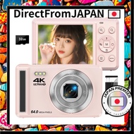Digital Camera 4K 64MP AF Autofocus Smile Detection Digital Camera 16X Digital Zoom 2.8-inch IPS Scr