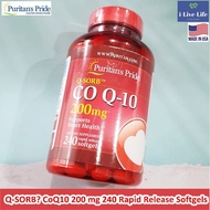 โคคิวเท็น Q-SORB™ CoQ10 200 mg 120 or 240 Rapid Release Softgels - Puritan's Prideคิวเทน โคเอนไซม์คิวเทน Q-10 Q10