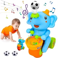 Musical Elephant Crawling Baby Toy 6-12-18 Months, Infant Tummy Time Toys Development, Light up Musi