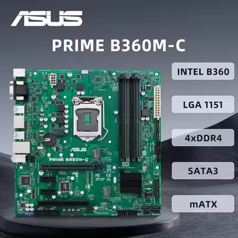 ASUS PRIME B360M-C Motherboard LGA1151 Support i5-9400F 9500F 9600K i7-8700K 9700KF CPU DDR4 2666MHz