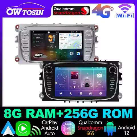SM6125 8G+256G Android 12 GPS Navigation Car Radio Player For Ford Focus Mondeo Galaxy C-Max S-Max S