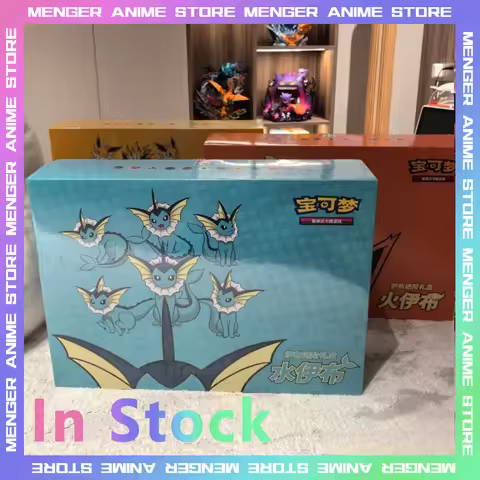 100%Original Pokemon PTCG Eevee Evolution Gift Box Chinese Trading Card Game Anime Flareon Vaporeon 