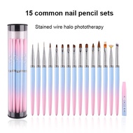 LaMart Store🙌🏻15 Pcs Professional Nail Art Brushes Set Manicure Liner Dotting Drawing Painting Pen U