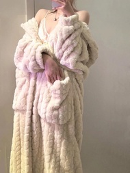 Halloween Hooded Robe Women Large Bag Sweet Thick WARM Homewear Kawaii Bathrobe Girls Casual Pajamas