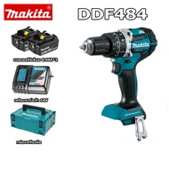 Makita DDF484 18V สว่านไฟฟ้ามัลติฟังก์ชั่น Brushless Electric Drill สว่านกระแทกไร้สายเหมาะสําหรับหลายโอกาสด้วยแบตเตอรี่ลิเธียม 6.0ah สองก้อน