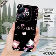 case TECNO Spark 20 -Spark 20C -Spark 20 Pro -Spark 20 Pro Plus -silikon hitam bening Lentur elastis