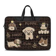 Cute Cartoon Leather Laptop Bag - Shock-resistant, Fits Up to 16 Inches | 47 cm