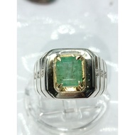 cincin perak 980 zamrud colombia