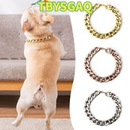 TBYSGAQ Pet Necklace, Chain Collar Cat Dog Gold Necklace Chain Dog Collar, Portable Adjustable Gold 