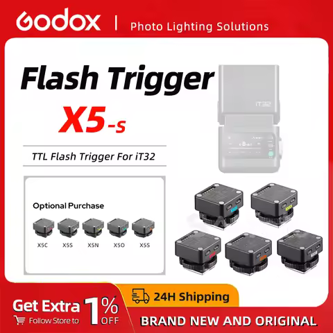 Godox X5-S TTL Wireless Flash Trigger Hot Shoe Mount for Sony Canon Nikon Fuji Olympus Leica R50/10 