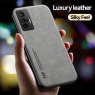 Luxury Silky Feel PU Leather Case Vivo X70 Pro Plus X60 X50 X30 Soft TPU Back Cover Shockproof Casing