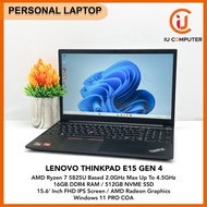 LENOVO THINKPAD E15 GEN 4 AMD RYZEN 7 5825U 16GB DDR4 RAM 512GB NVME SSD USED LAPTOP REFURBISHED NOT