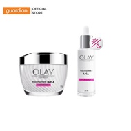 Combo Kem Dưỡng Olay Niacinamide + Aha 50g & Tinh Chất Olay Niacinamide Aha Hỗ Trợ Giảm Lão Hóa 30g