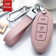 Leather Car Key Cover Case Shell Bag  Nissan Qashqai X-Trail T32 T31 Juke J10 J11 Tiida Pathfinder C