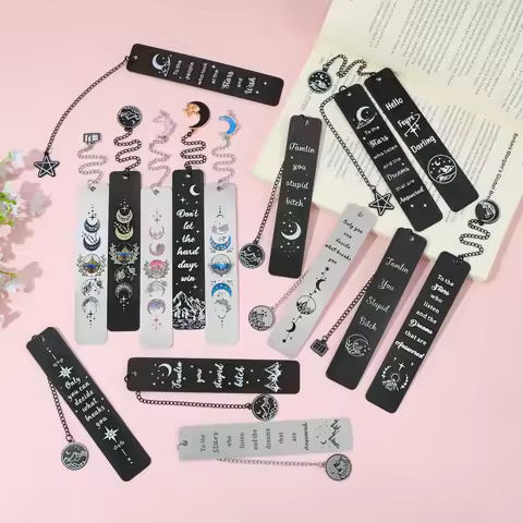 Acotar Bookmark Random 1PCS Romantic Mountain Moon Metal Bookmark Reading Lover Book Accessory Roman