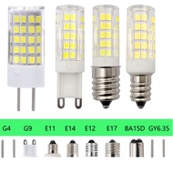 Dimmable No Flicker LED Bulb G9 E11 E12 E14 E17 BA15D G4 G8 GY6.35 7W Ceramic SMD2835 LED Corn Bulb 
