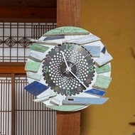 手工掛鐘 藝術掛鐘 再利用割草機刀片的掛鐘 再利用舊木材的木製掛鐘 209