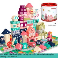 City Model Wooden Puzzle Set, Wooden Model Toy, Intellectual Toy For Baby