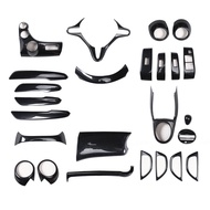 รูปแบบคาร์บอนไฟเบอร์การปรับเปลี่ยนภายในเกียร์ที่เท้าแขนประตู Patch สําหรับ Honda Fit รุ่นที่สอง GE6