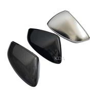 2pcs Black Chrome Silver Carbon Fiber Rear Mirror Cover Wing Mirror Shell Cap For AUDI A3 S3 RS3 202
