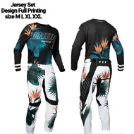 Setelan Jersey Celana Full Printing Trail Cross Motocross Free Nama Nomor 4