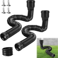 Hengrongshen Pack of 2 Gutter Downpipe Extension Flexible, Downpipe Extensions Flexible Round for Do