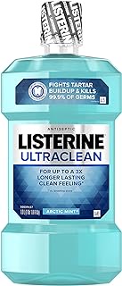 Listerine Ultraclean Oral Care Antiseptic Mouthwash with Everfresh Technology to Help Fight Bad Breath, Gingivitis, Plaque and Tartar, Arctic Mint, 1 l