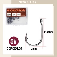 Set of 100 Akakuma brand fishing hooks, good quality fishing hooks in many sizes - sportcity