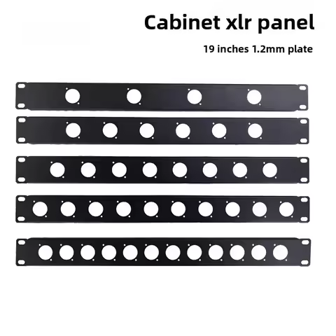 Speakon Metal Panel 1U Rack Mount XLR 6.5mm Jack Audio Connector 4 5 6 8 12 16 Hole of 1pcs/link