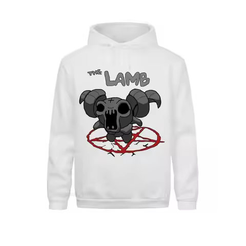 Men Pullover Hoodie Binding Of Isaac The Lamb Vintage Shirt Rebirth Game Lamb Azazel Demon Pullover 