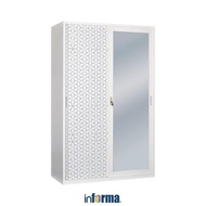 Informa New Hexa Lemari Pakaian Pintu Geser - Putih Wardrobe Storage Kabinet Tempat Simpan Baju Lema