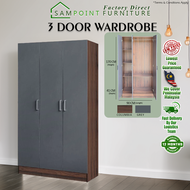 ⏰ Almari Baju 3 Pintu Terkini Murah Hurry Promo🔥DIY REQUIRED or FULL INSTALLATION/ASSEMBLY SamPoint_