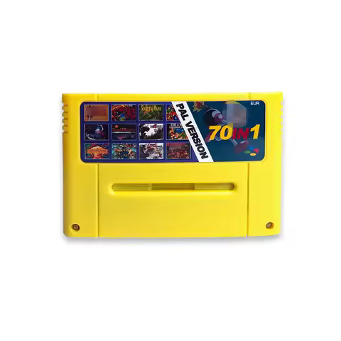 70 in 1 EUR PAL Game Cartridge for SNES 16 bit EUR consoles With Games Soul Blazer F-Zero Donkey Kon