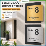 3D Stainless Steel House Plate Custom Text Waterproof Silver Gold House Number Plate Nombor Rumah Pi