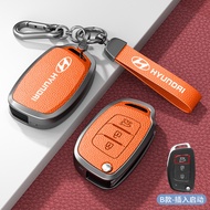 Zinc Alloy Hyundai Car Key Case Cover Keychain Genuine Leather Style For Hyundai HB20/i10/Elantra/Tu