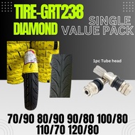 GRT ASIA TIRE TAYAR bunga diamond TYRE 17 TUBELESS 2024 TAYAR MOTOSIKAL 60 70 80 90 100 110 120 Moto