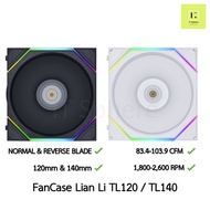 NEW ! [ TL ดูดเข้า/เป่าออก] Fancase Lian Li TL rgb BLACK WHITE ขาว ดำ Fan case 120mm 140mm พัดลม REVERSE TL120 TL140 lianli