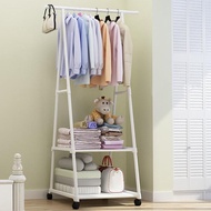 Clothes Rack Floor Standing Clothes Hanging Storage Shelf Clothes Hanger Racks With Wheel Simple Sty
