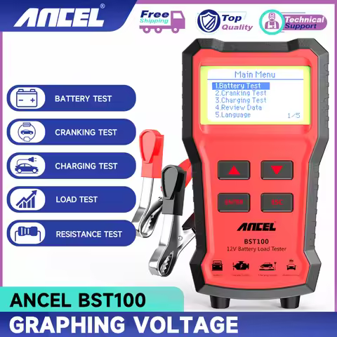 ANCEL BST100 12V Battery Tester Car Battery Load Tester Car Battery Analyzer Battery Cranking Chargi