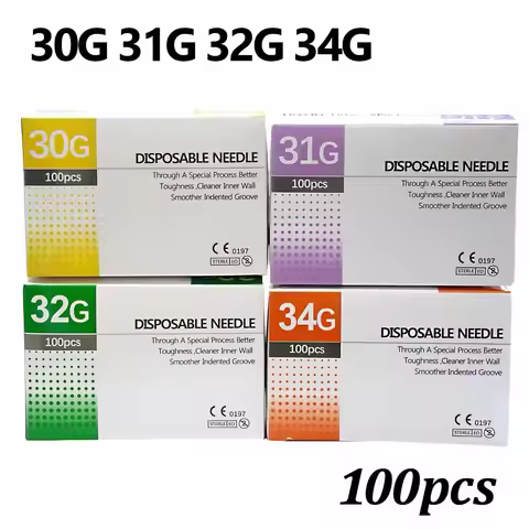 29G-34G Painless Needle Piercing Transparent Syringe Injection Glue Clear Tip Cap Pharmaceutical Inj