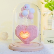 Assemble a pink heart with lights, 999-piece spindle bubble, meaningful gift for lovers, March 8